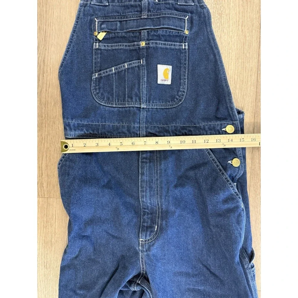 Carhartt Denim Big Overalls 32x30 Men’s Blue Workwear OR4672-M (READ)